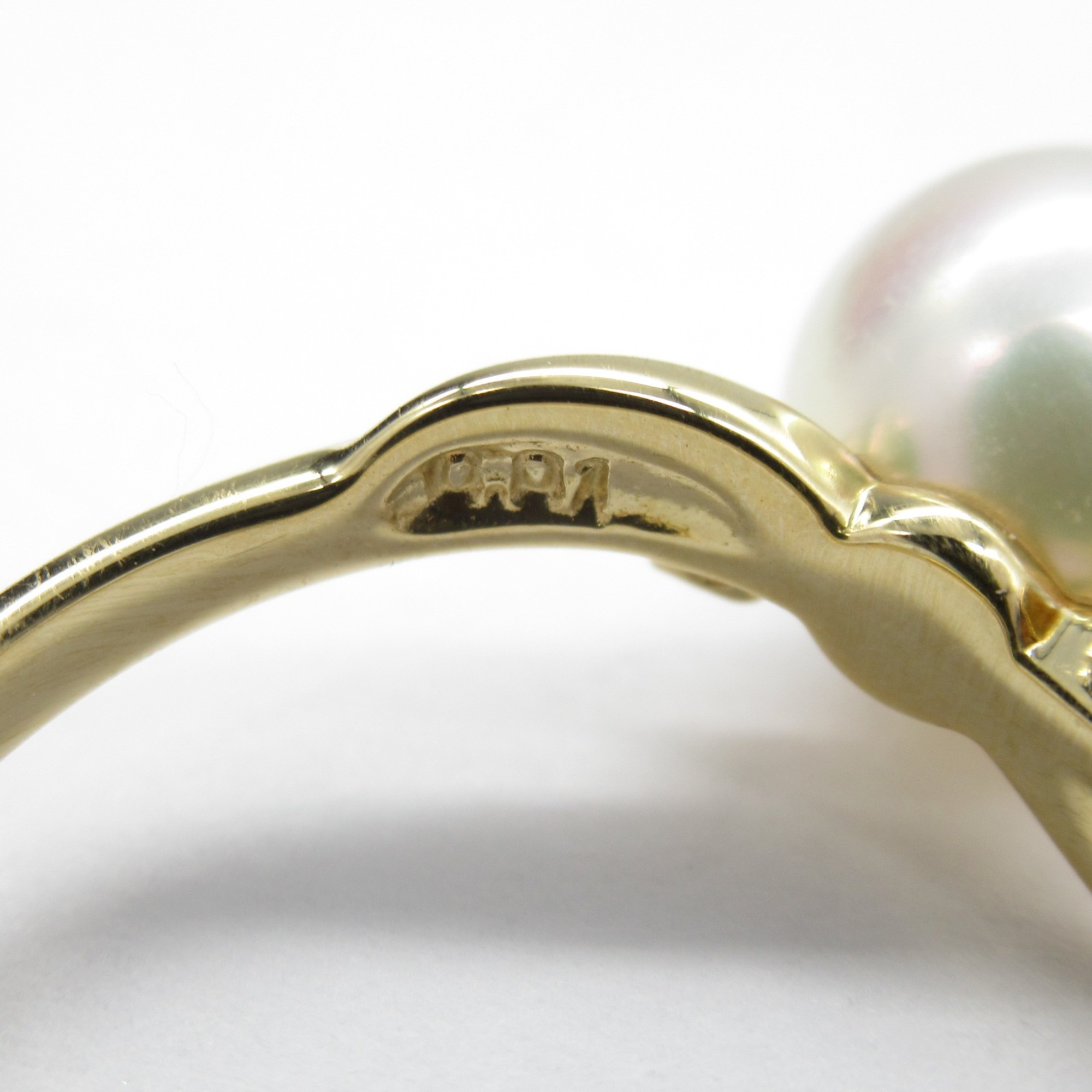 TASAKI Pearl diamond Ring White Clear K18 (Yellow Gold) Pearl White Clear