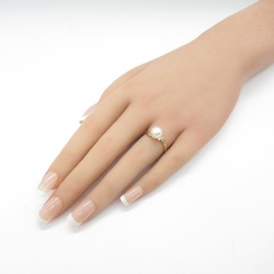 TASAKI Pearl diamond Ring White Clear K18 (Yellow Gold) Pearl White Clear