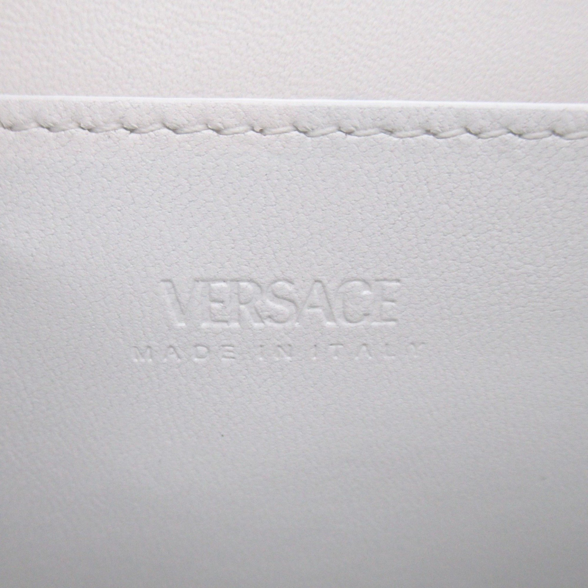 VERSACE business bag clutch bag White Optic White leather 10072281A051341W00V