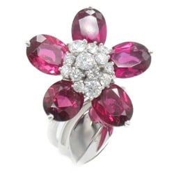 Van Cleef & Arpels Hawaiian Tourmaline Diamond Ring Pink Clear K18WG(WhiteGold) Tourmaline Pink Clear