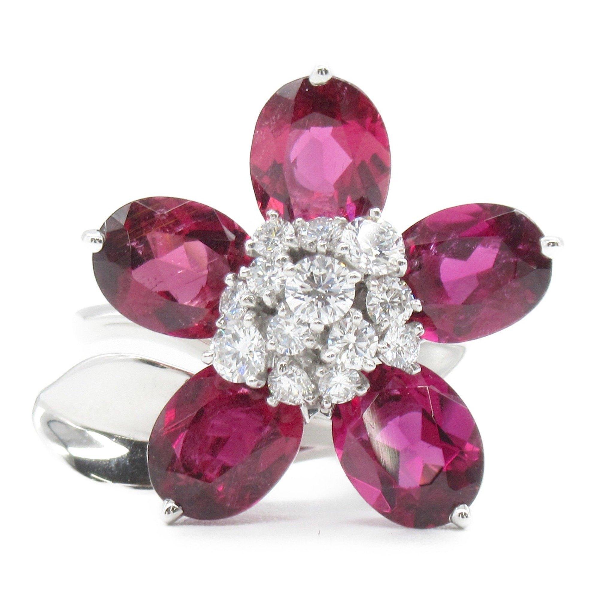 Van Cleef & Arpels Hawaiian Tourmaline Diamond Ring Pink Clear K18WG(WhiteGold) Tourmaline Pink Clear