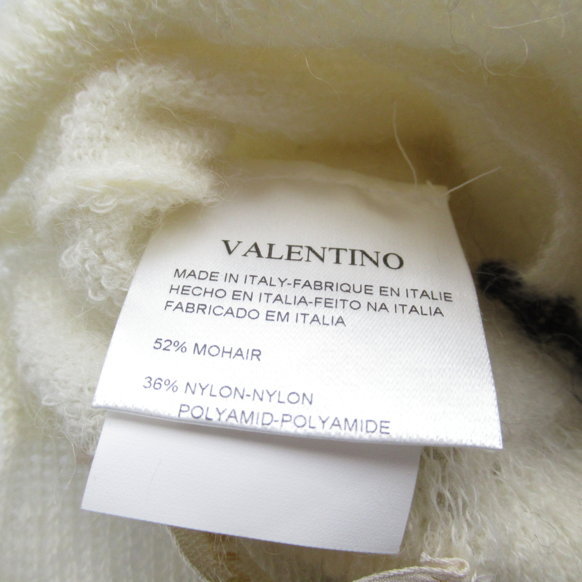 Valentino Knit muffler White Navy mohair