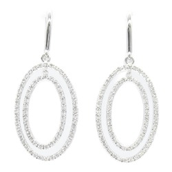 TIFFANY&CO Metro Oval Diamond Pierced earrings Clear K18WG(WhiteGold) Clear