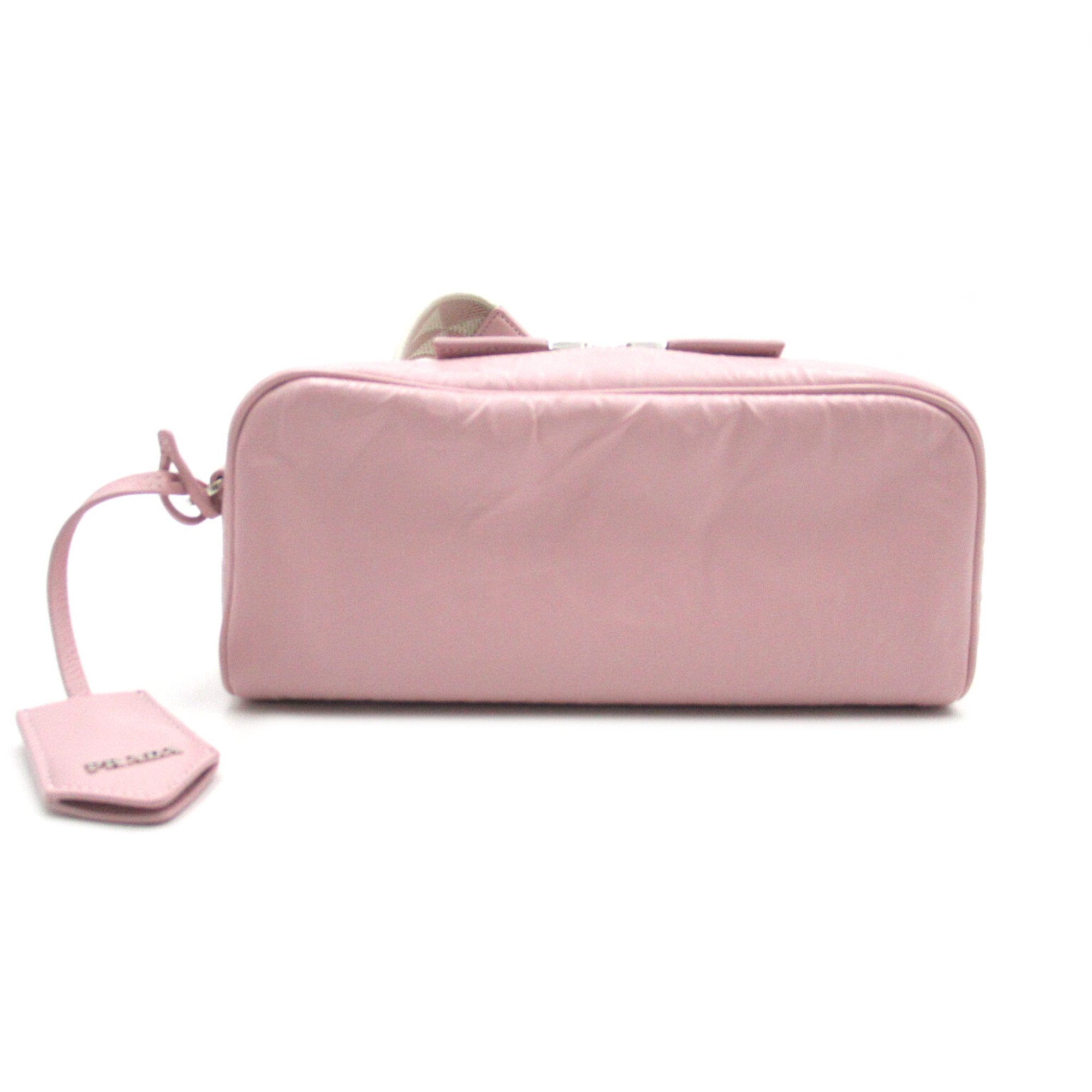 PRADA Nappa Antique Leather Multi-Pocket Shoulder Pink Alabaster Pink leather 1BH198UVLF0E18