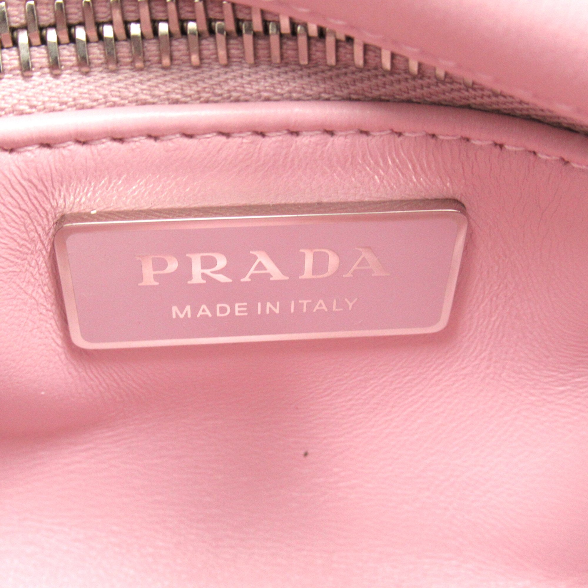 PRADA Nappa Antique Leather Multi-Pocket Shoulder Pink Alabaster Pink leather 1BH198UVLF0E18