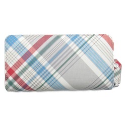 Vivienne Westwood round wallet White madras check Safiano leather Saffiano print 51050023UL0057O101