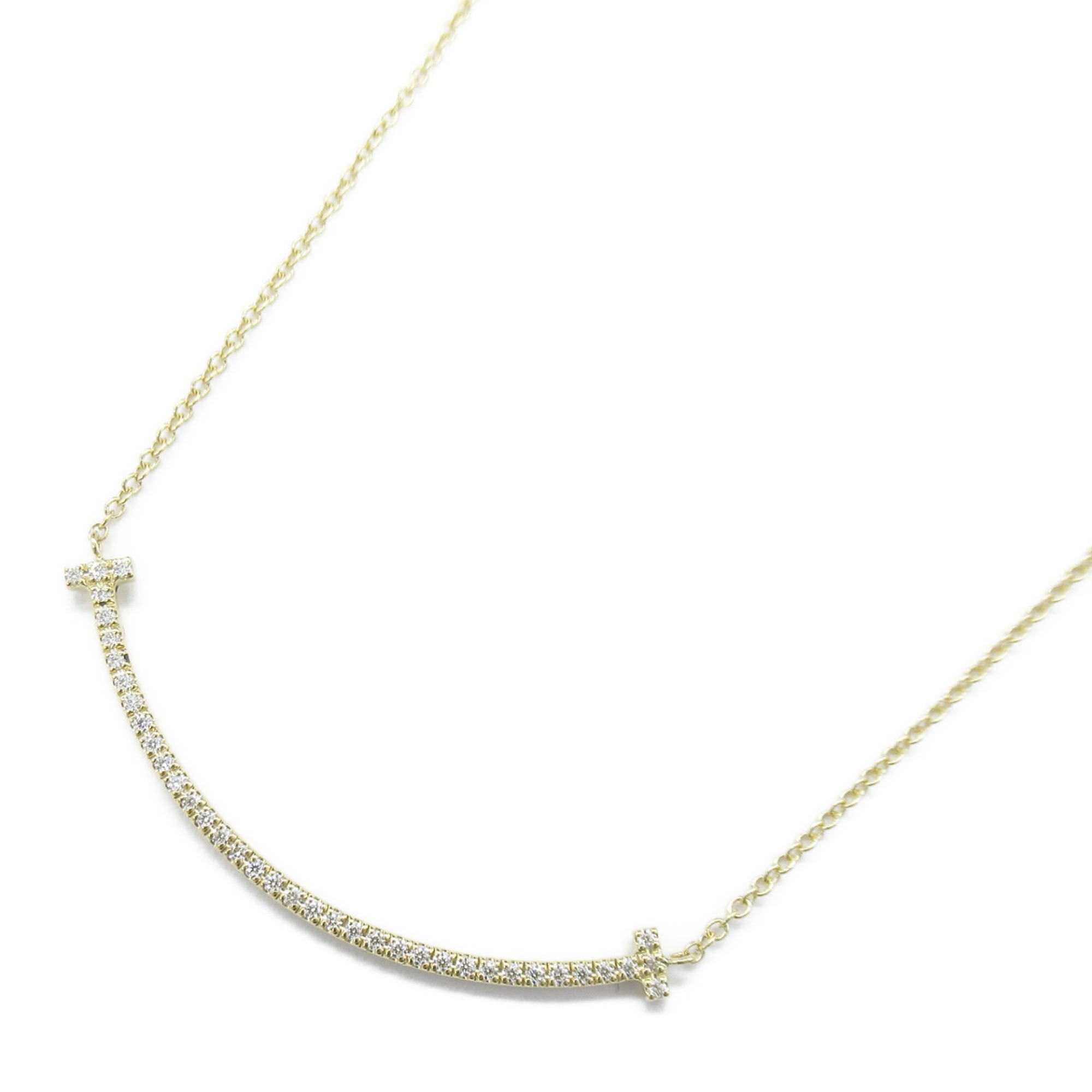 TIFFANY&CO T Smile Small Diamond Necklace Clear K18 (Yellow Gold) Clear