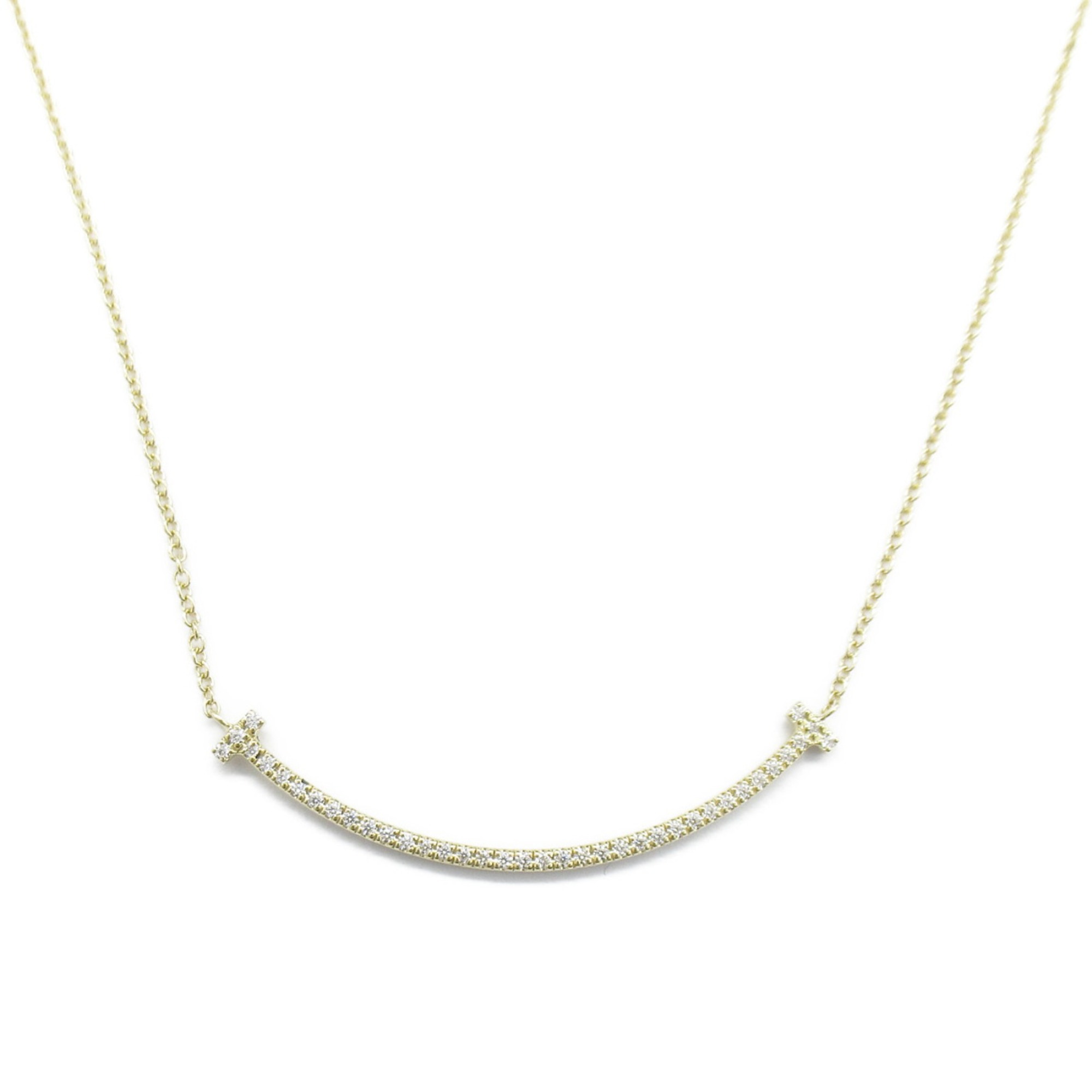 TIFFANY&CO T Smile Small Diamond Necklace Clear K18 (Yellow Gold) Clear