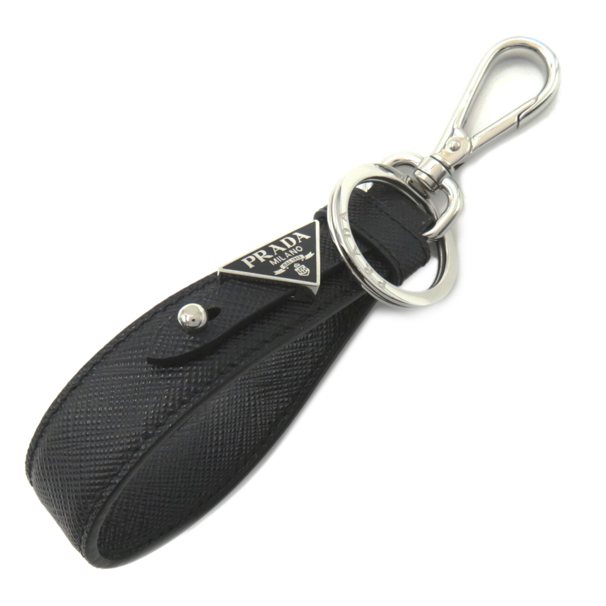 PRADA Key ring Black NERO Safiano leather 2PP68T053F0002