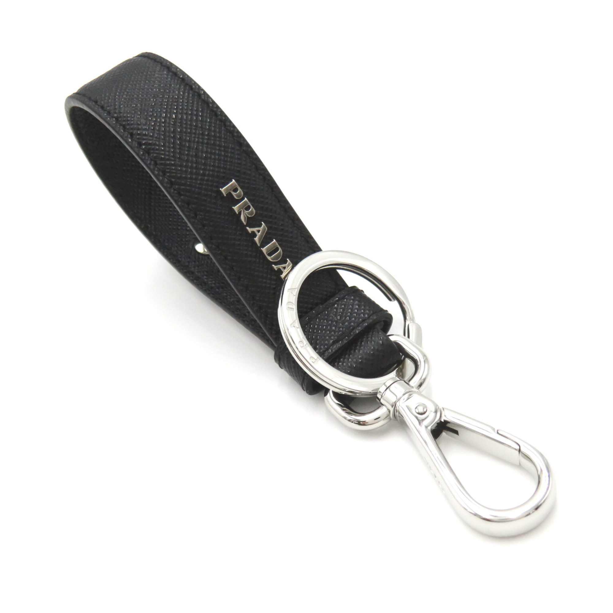 PRADA Key ring Black NERO Safiano leather 2PP68T053F0002