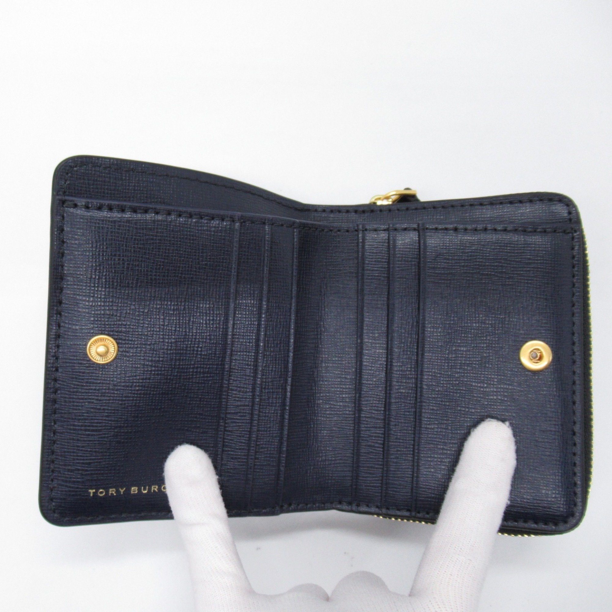 Tory Burch Two fold wallet Black Embossed leather 88731001