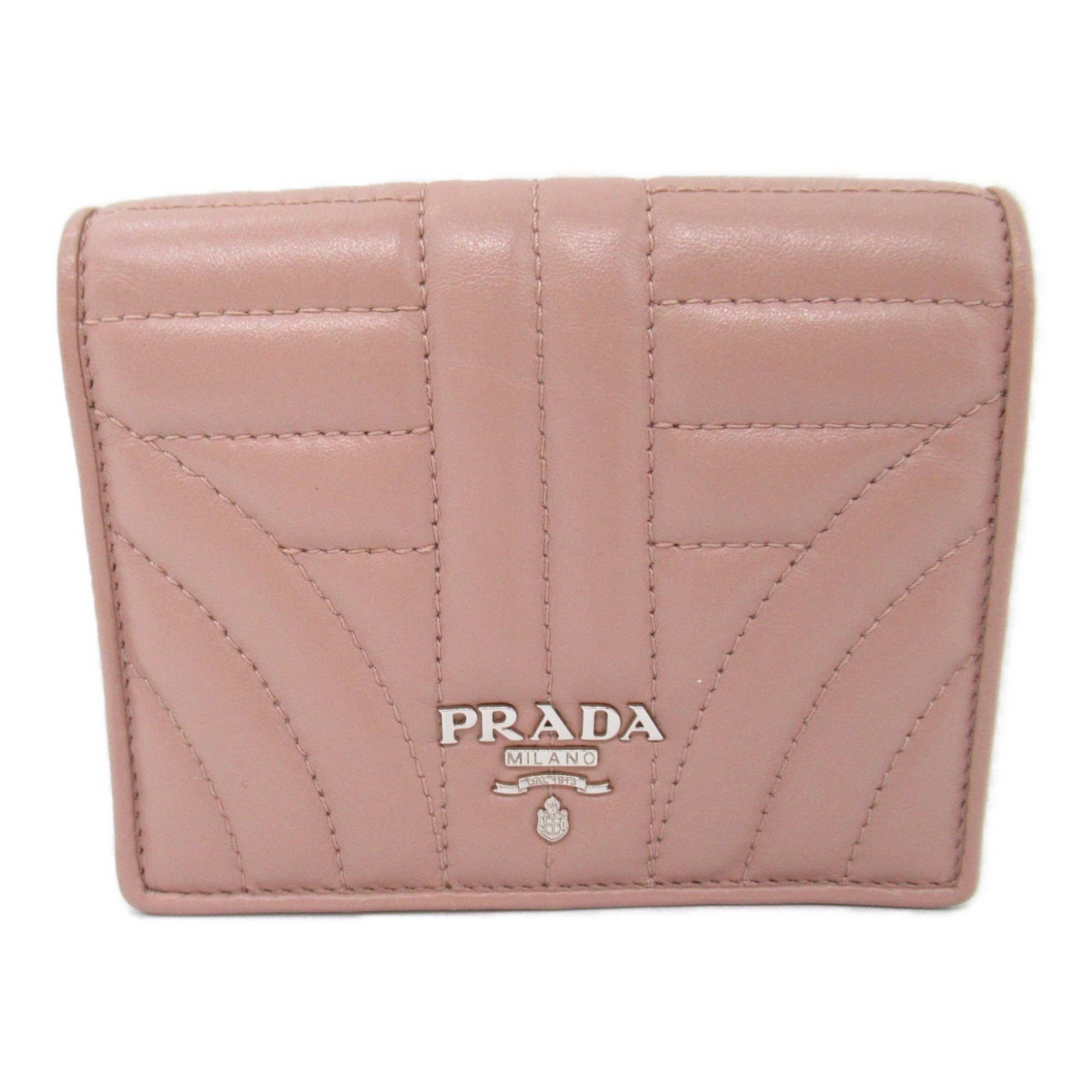 PRADA wallet Pink Pink Beige leather