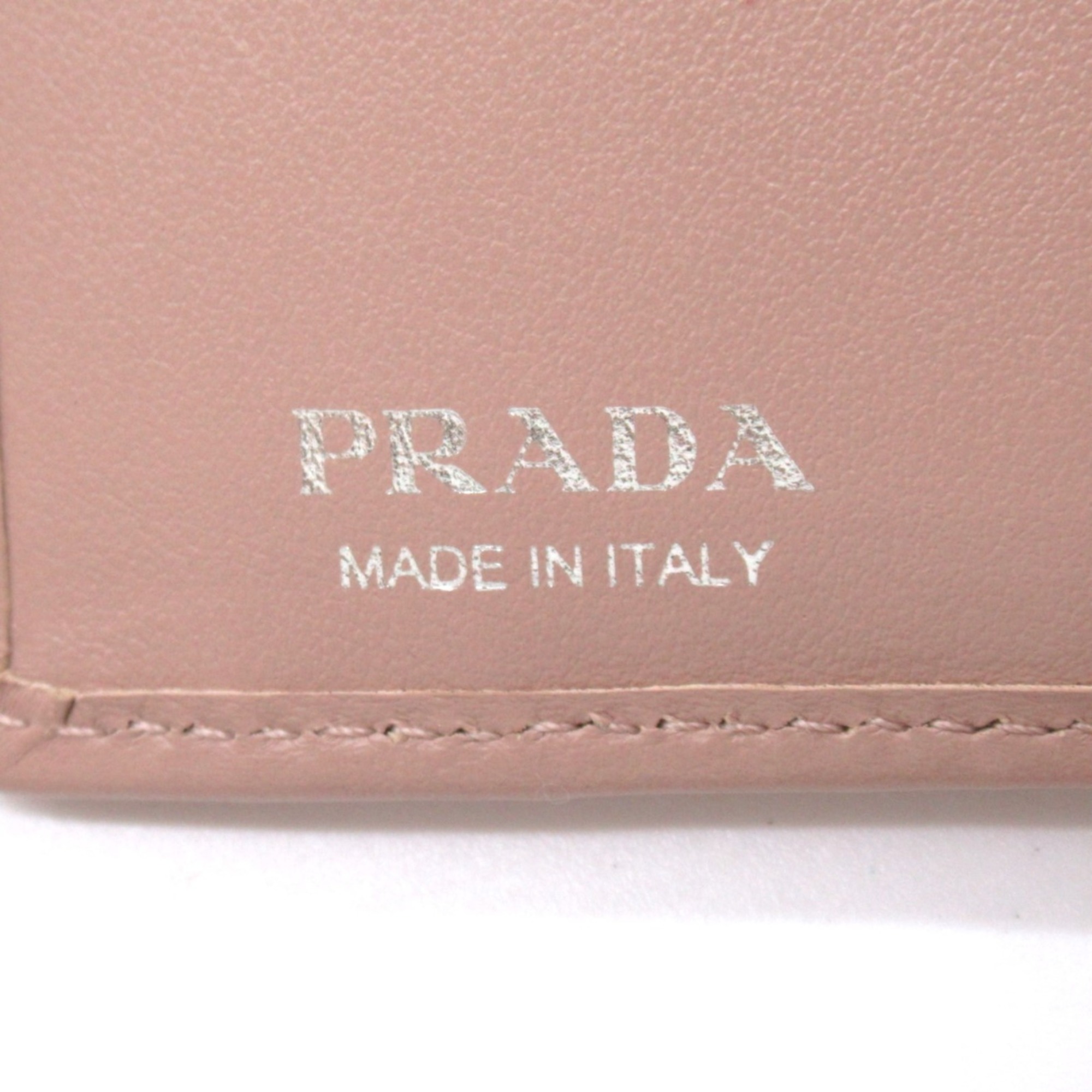 PRADA wallet Pink Pink Beige leather