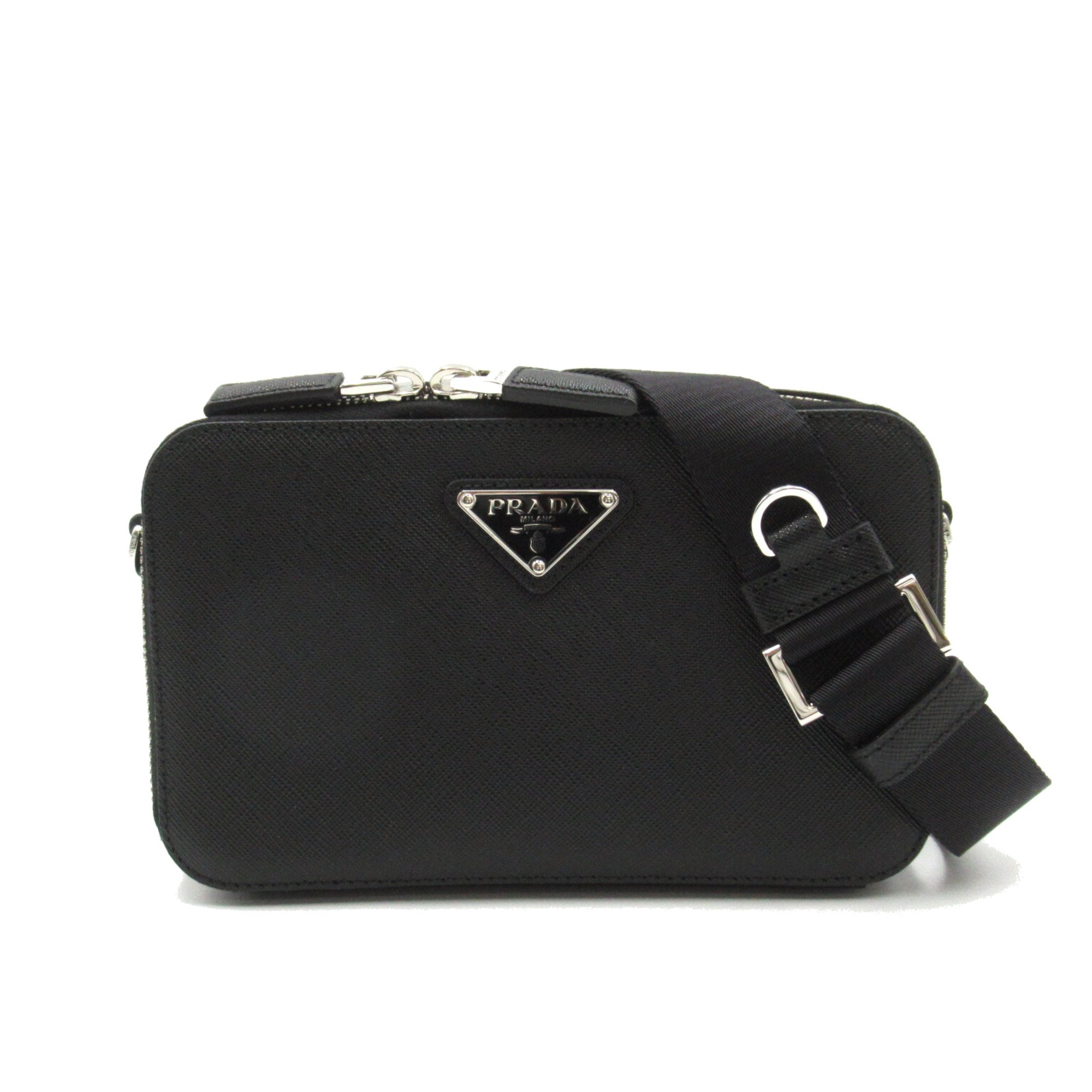 PRADA Shoulder Bag Black Safiano leather 2VH1739Z2F0002