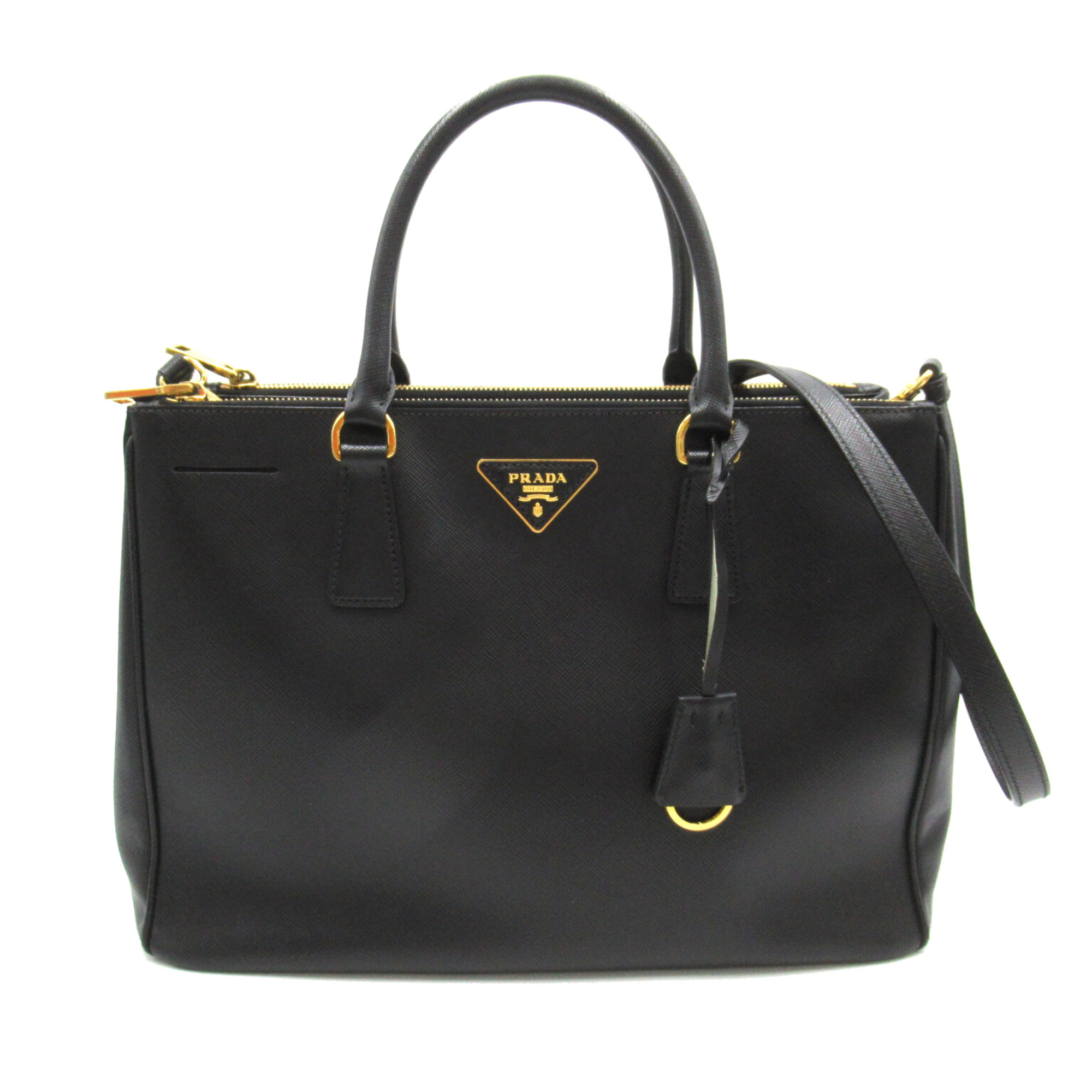 PRADA 2-way tote Black Safiano leather 1BA274