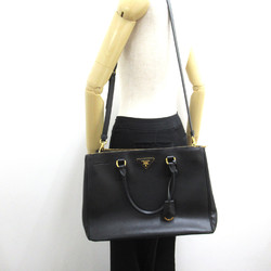 PRADA 2-way tote Black Safiano leather 1BA274