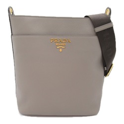 PRADA Shoulder Bag Gray Gurege leather 1BE066