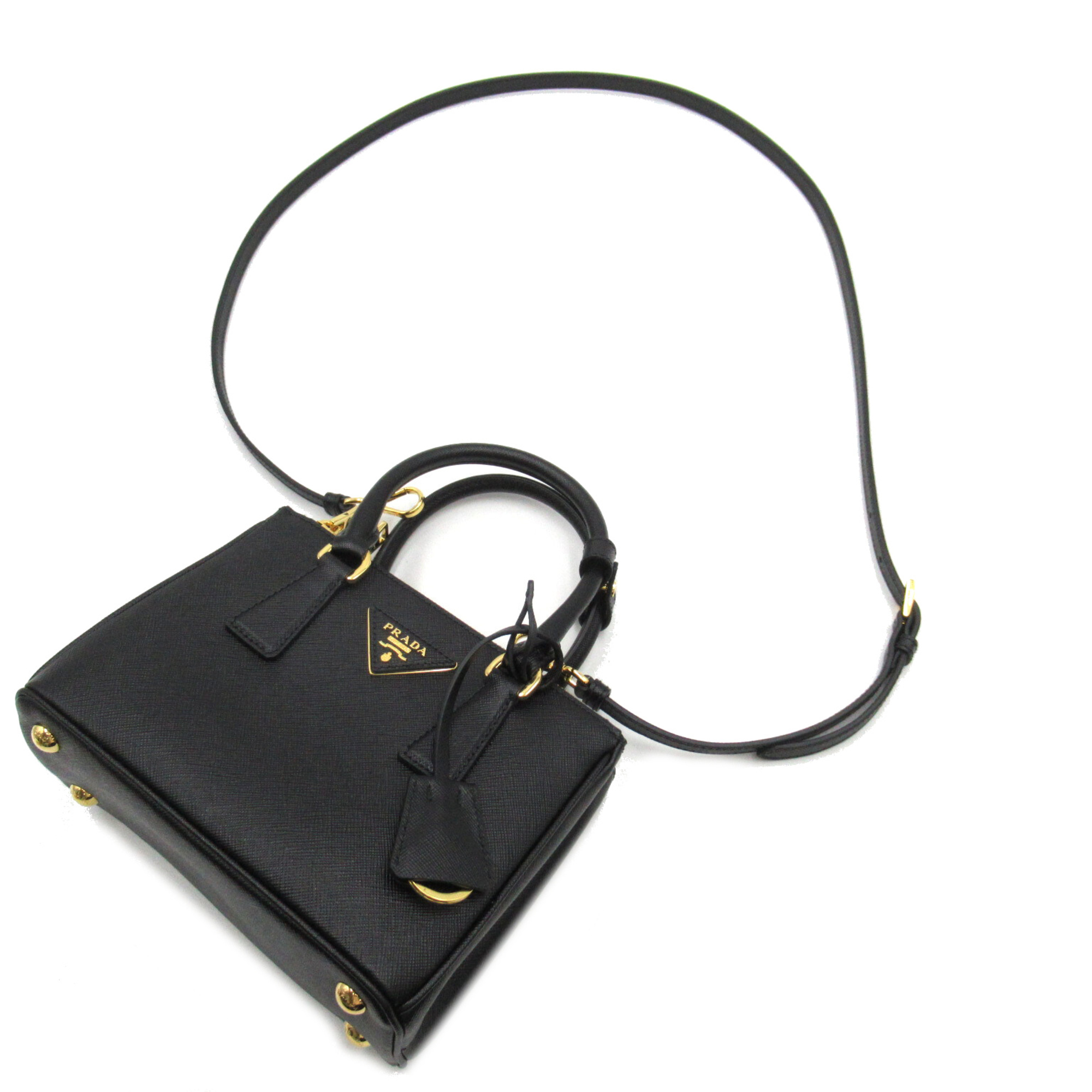 PRADA Saffiano 2way Shoulder Bag Black Safiano leather 1BA906NZVF0002