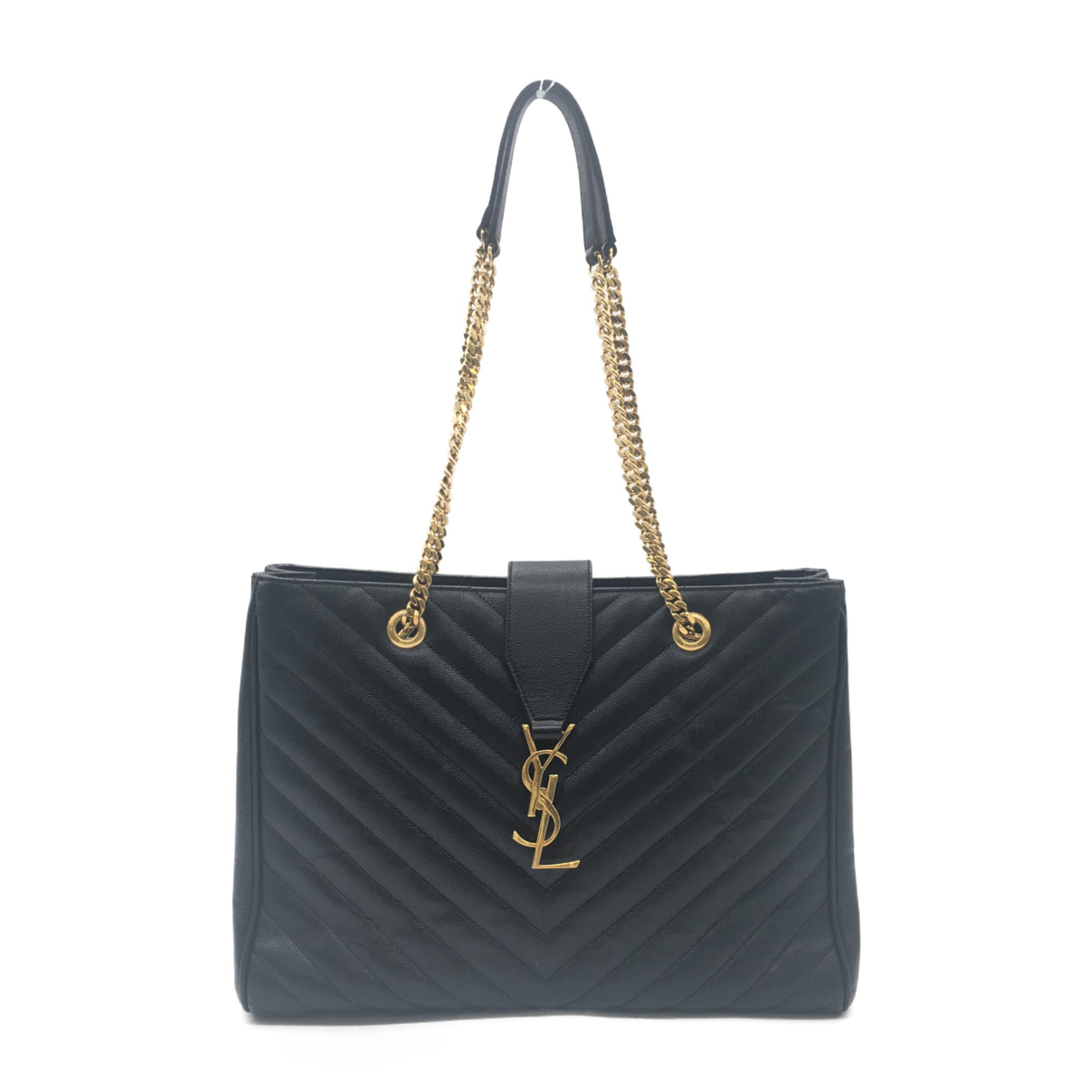 SAINT LAURENT Chain tote Black leather 342022