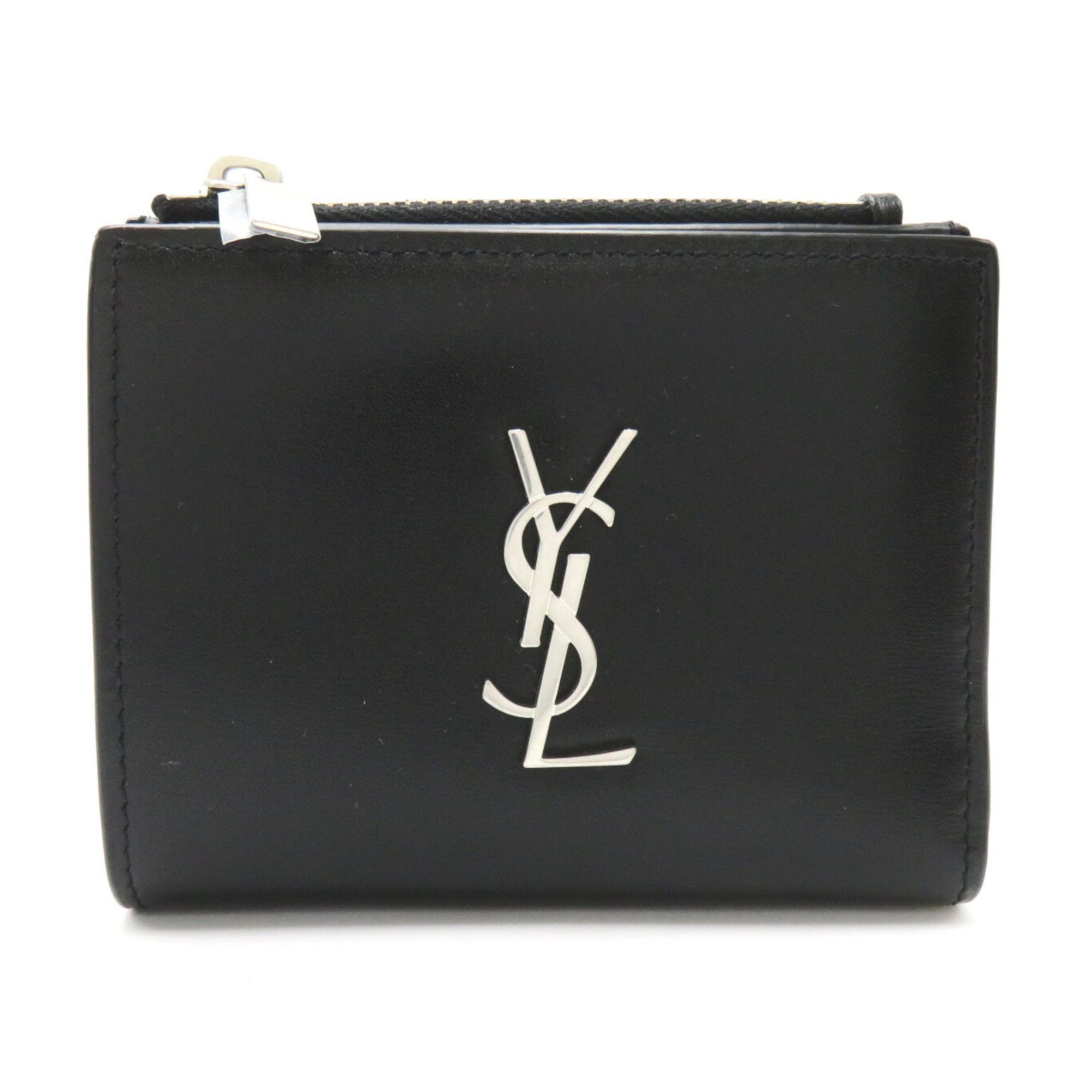 SAINT LAURENT wallet Black NERO leather 5757260SX0E1000