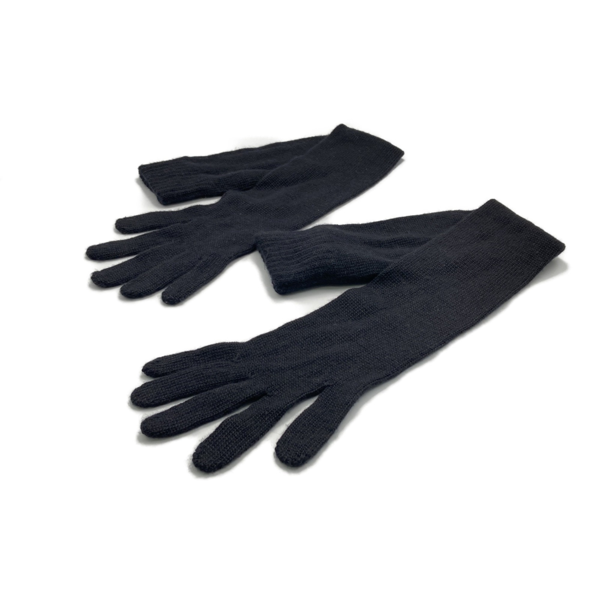 PRADA Long gloves Black cashmere silk