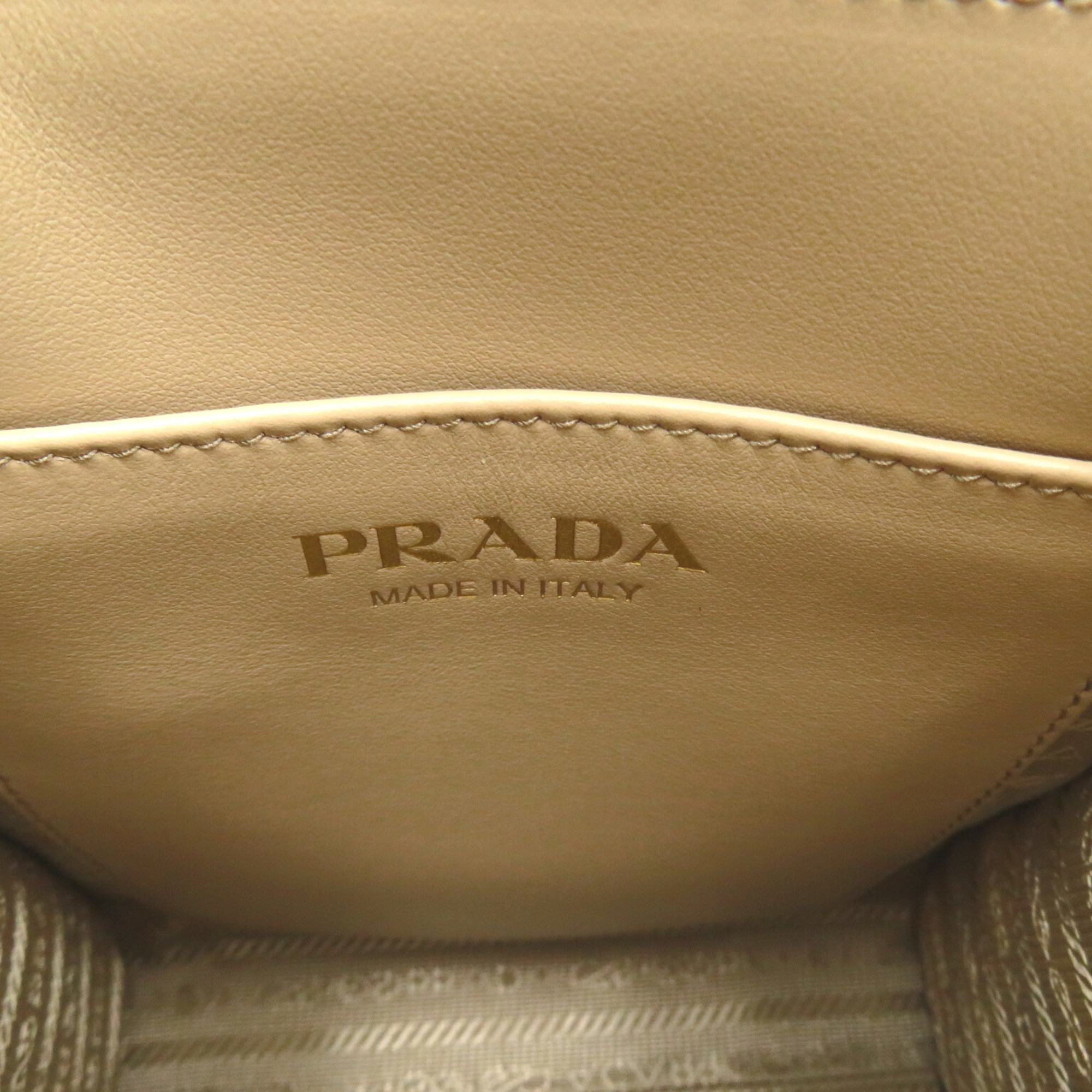 PRADA 2wayShoulder Beige White CORDA/TALCO leather canvas 1BA3552FKLF0J0A