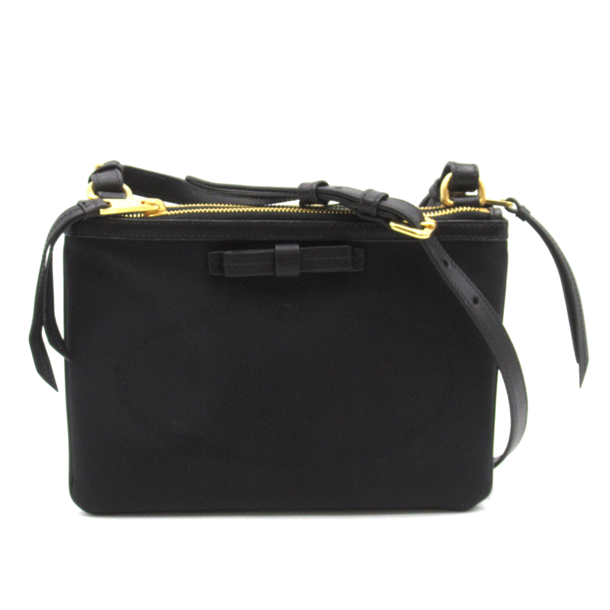 PRADA Shoulder Bag Black canvas 1BH046