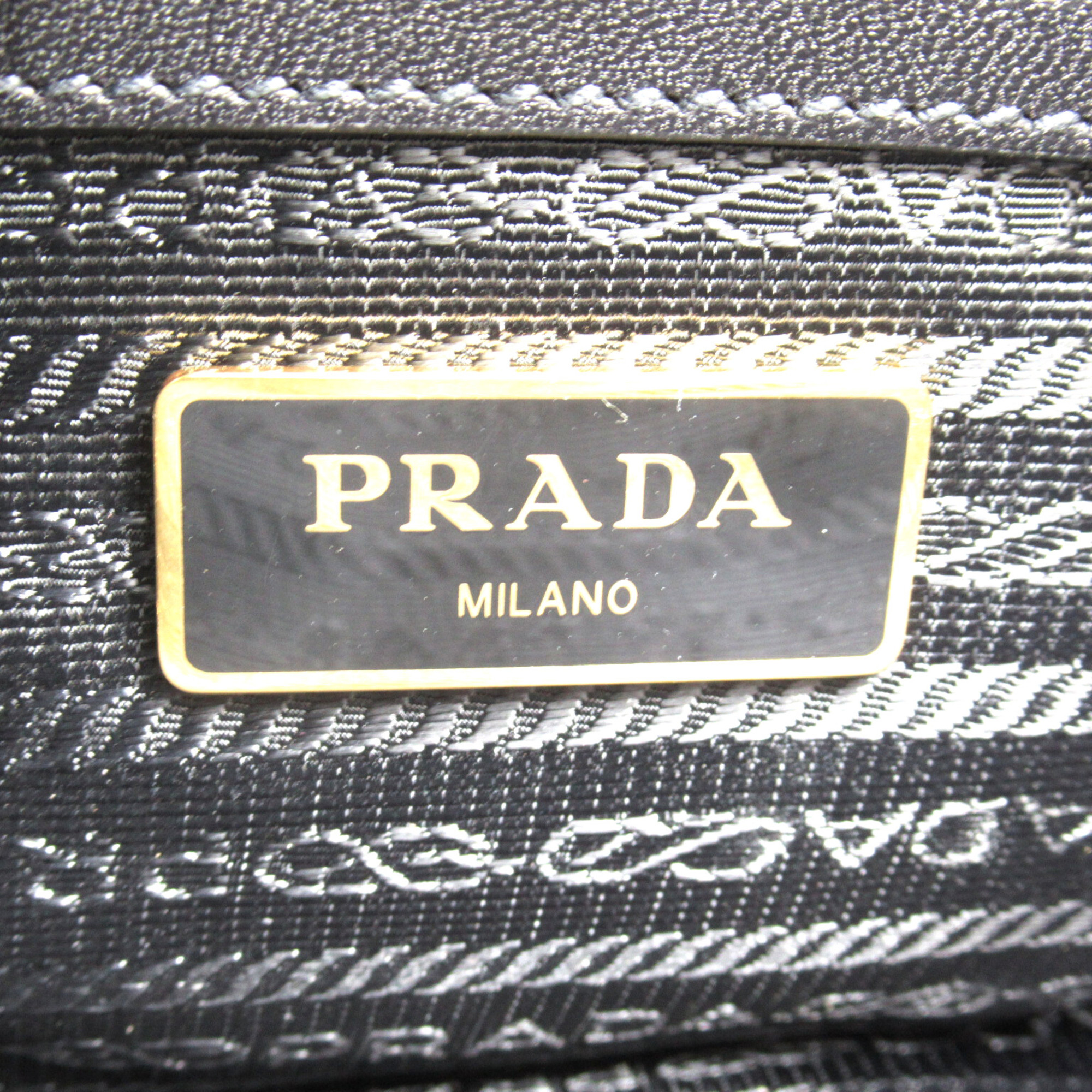 PRADA Shoulder Bag Black canvas 1BH046