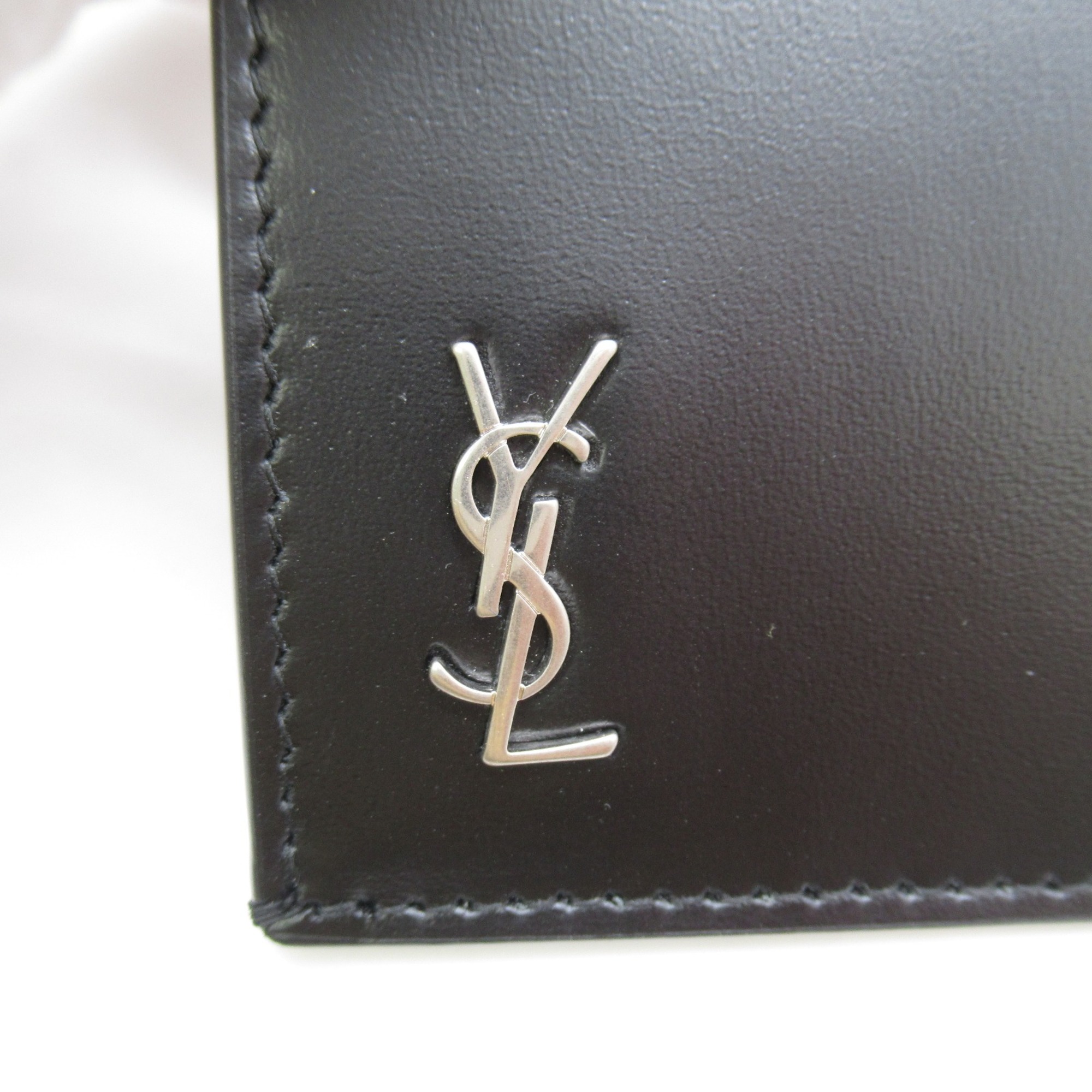 SAINT LAURENT Card Case Black Calfskin (cowhide) 6298991JB0E1000