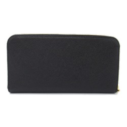 PRADA Round long wallet Black Safiano leather 1ML506