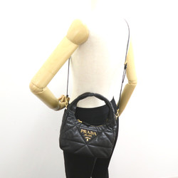 PRADA Shoulder Bag Black NERO leather 1BA3842DF0F0002