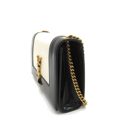 SAINT LAURENT Cassandra ChainShoulder Black Beige leather enamel 753883AAB9T9299