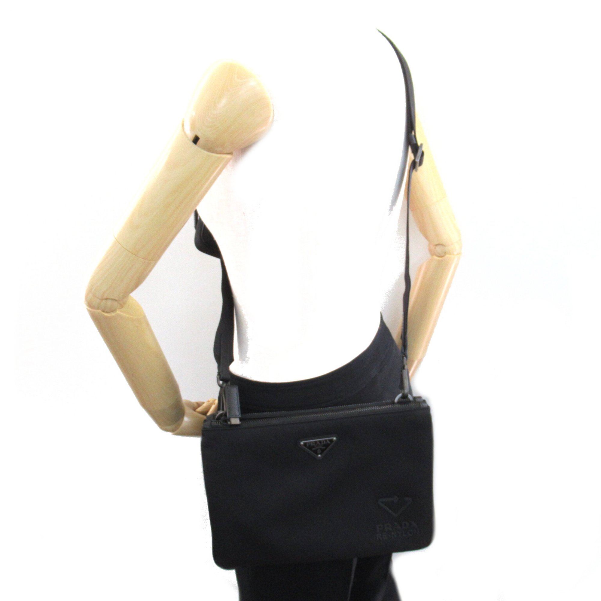 PRADA Shoulder Bag Black Nylon 2VH120