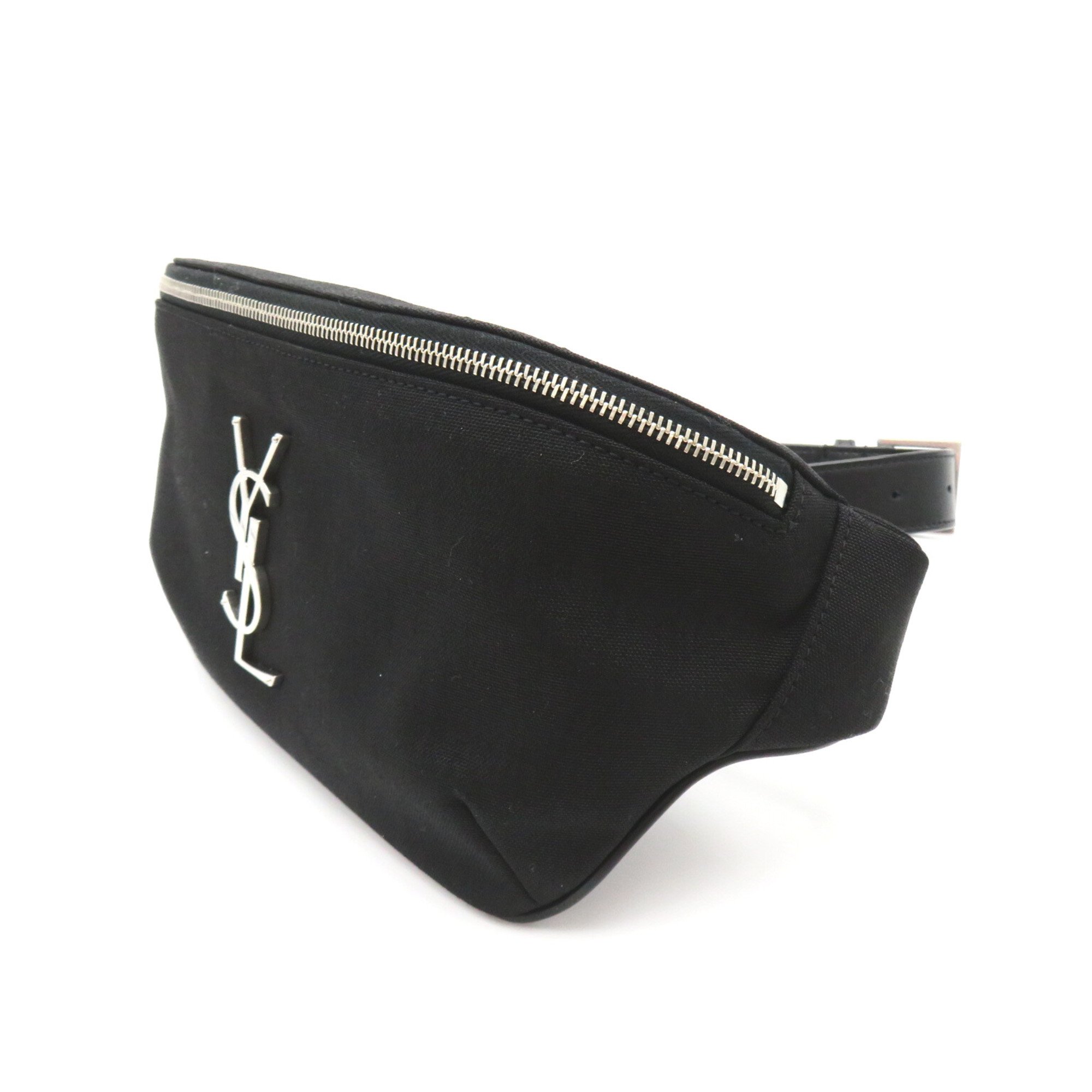 SAINT LAURENT Classic Monogram Belt Bag Waist Bag Black NERO canvas leather 590076GIV6E1000