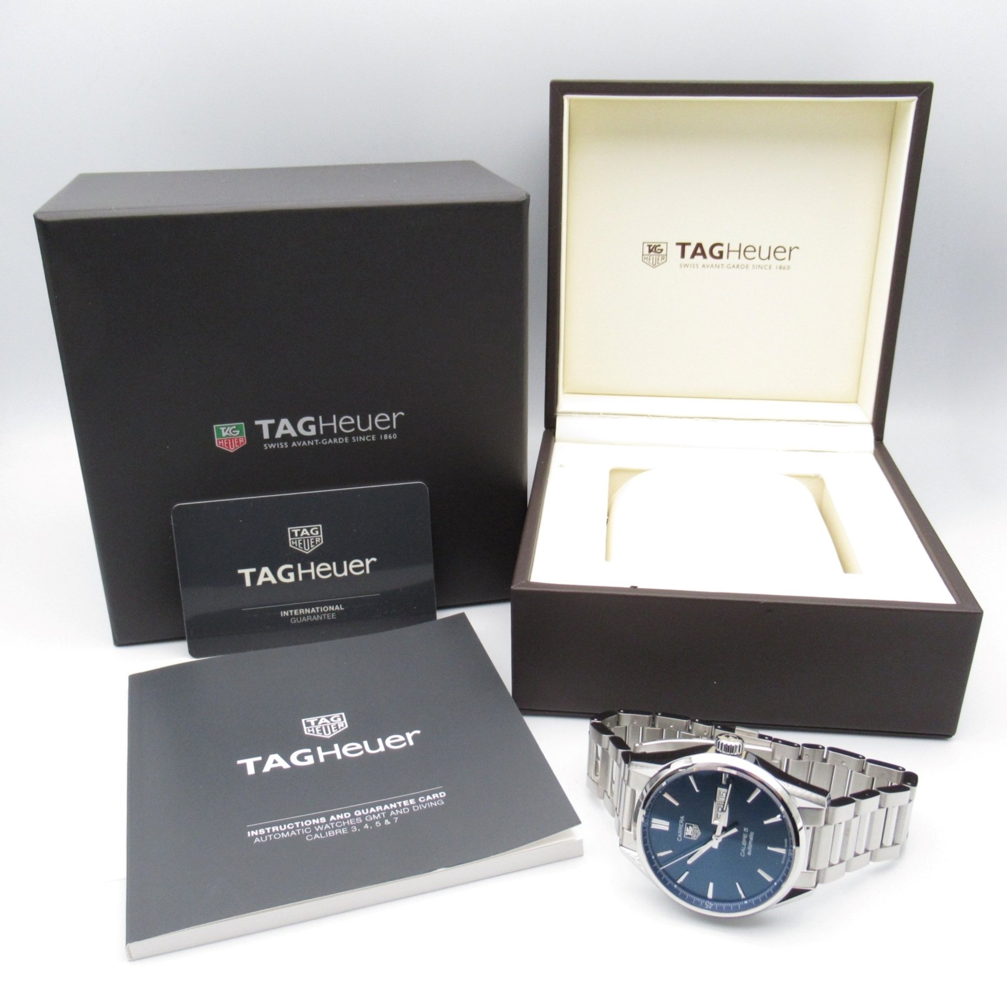 TAG HEUER Carrera Caliber 5 Wrist Watch WAR201E Mechanical Automatic Blue Stainless Steel WAR201E