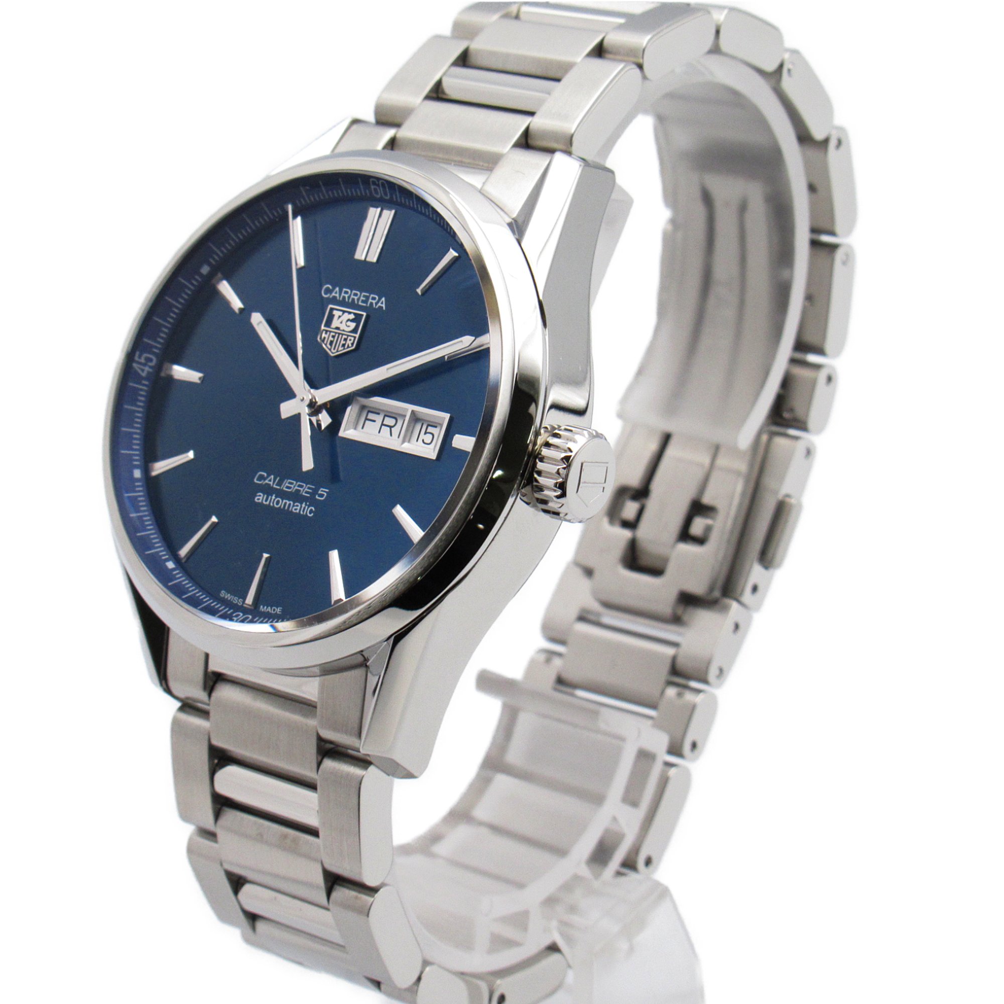 TAG HEUER Carrera Caliber 5 Wrist Watch WAR201E Mechanical Automatic Blue Stainless Steel WAR201E