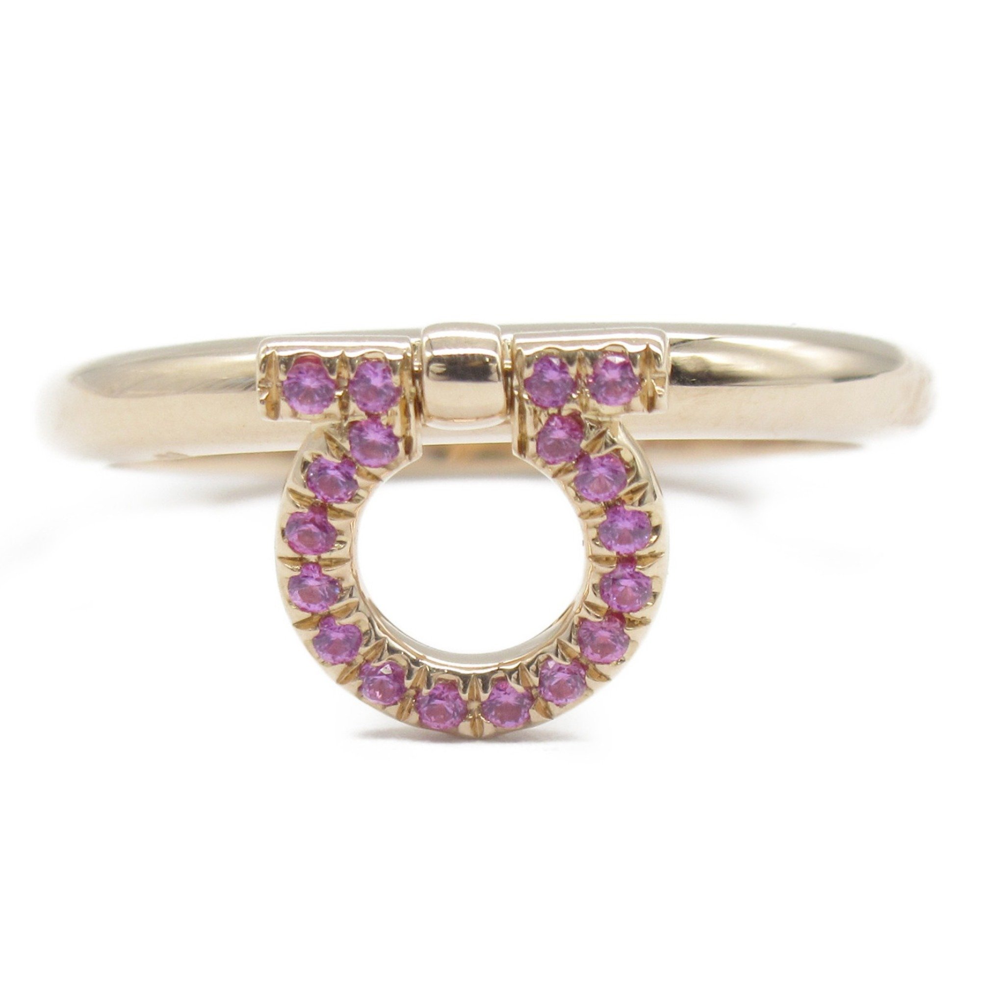 Salvatore Ferragamo Gancini pink sapphire Ring Pink K18PG(Rose Gold) Pink sapphire Pink