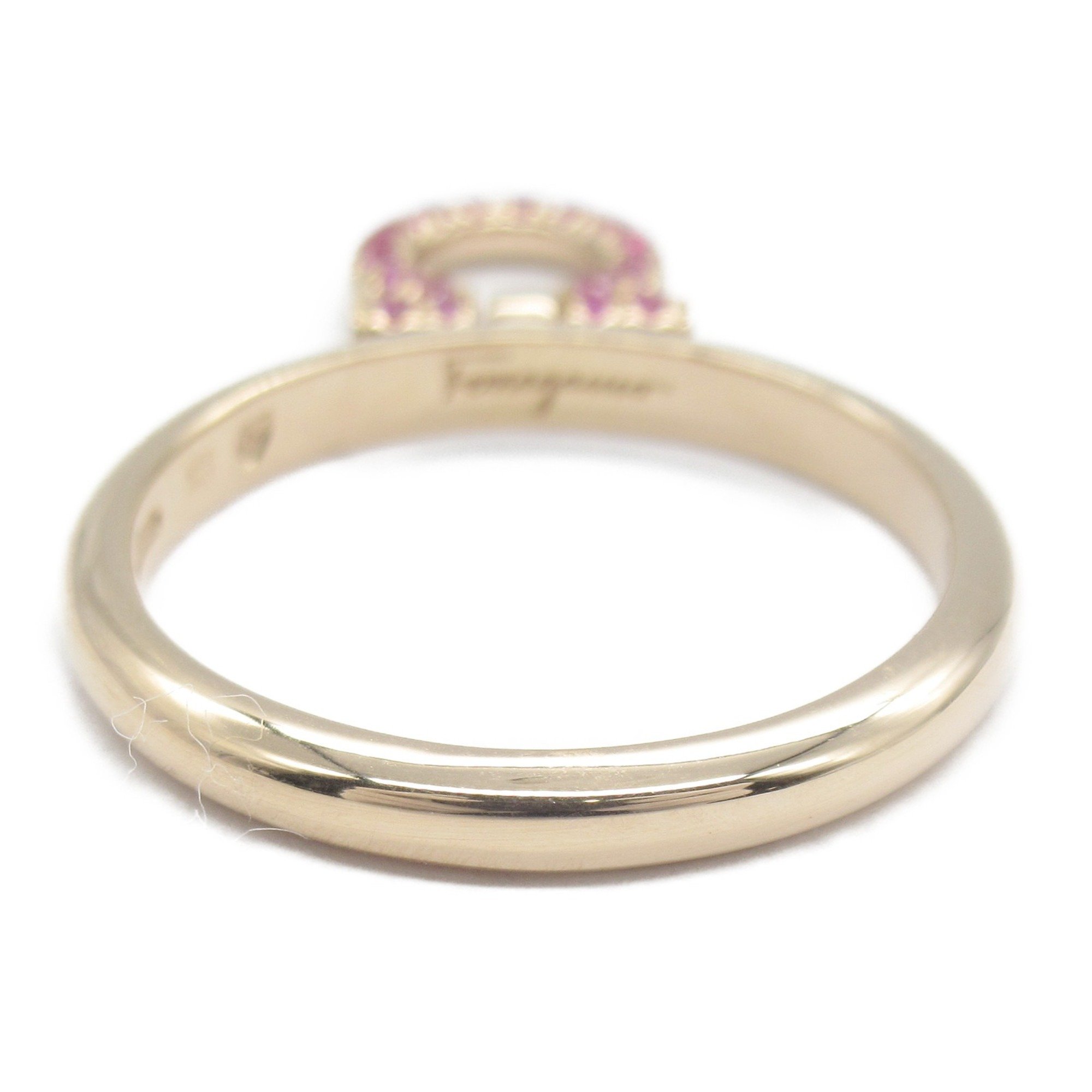 Salvatore Ferragamo Gancini pink sapphire Ring Pink K18PG(Rose Gold) Pink sapphire Pink