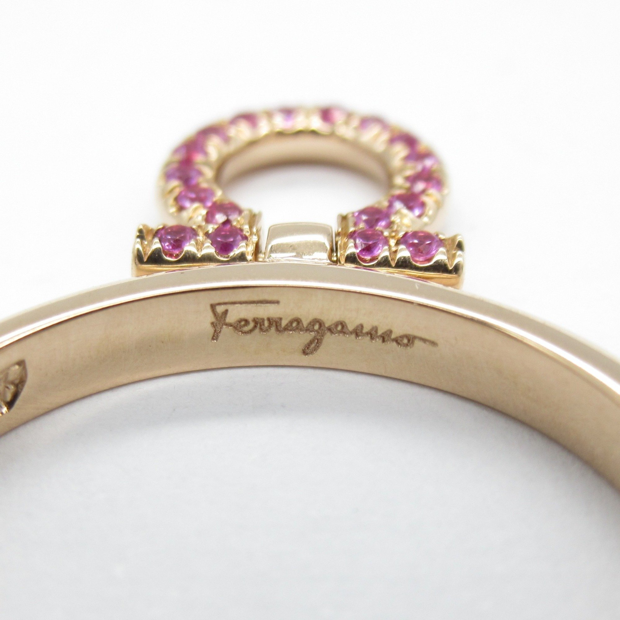 Salvatore Ferragamo Gancini pink sapphire Ring Pink K18PG(Rose Gold) Pink sapphire Pink