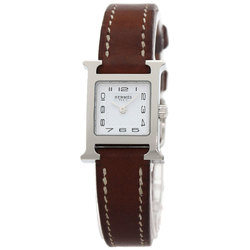 Hermes HH1.110 H Watch Stainless Steel Leather Ladies HERMES