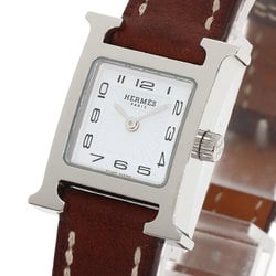 Hermes HH1.110 H Watch Stainless Steel Leather Ladies HERMES