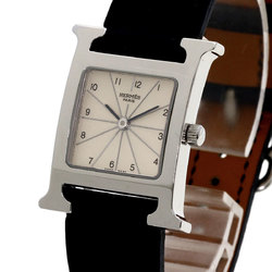 Hermes HH1.210 H Watch Stainless Steel Leather Ladies HERMES