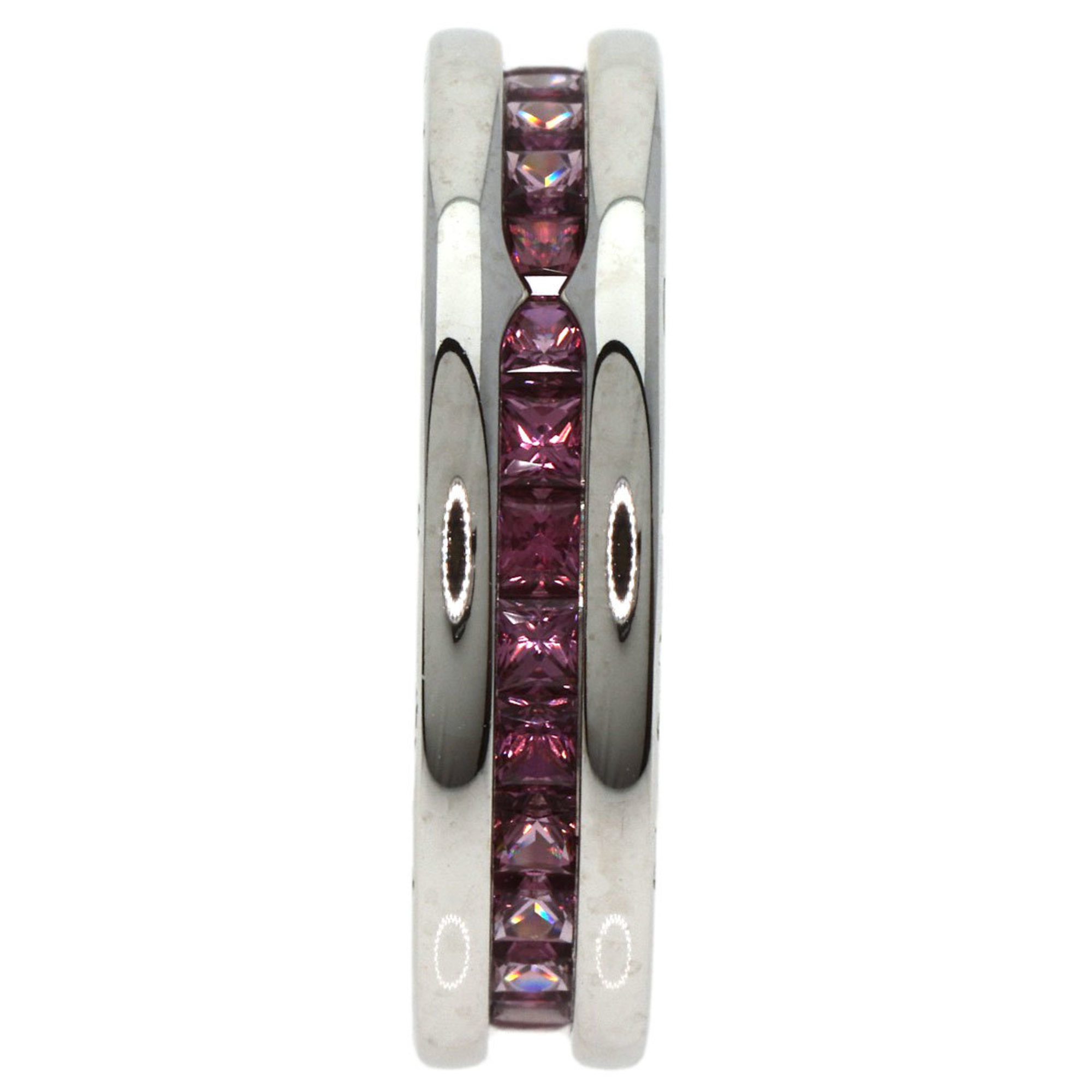 BVLGARI B-zero1 B-zero One Band XS Garnet #47 Ring, K18 White Gold, Women's