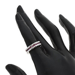 BVLGARI B-zero1 B-zero One Band XS Garnet #47 Ring, K18 White Gold, Women's