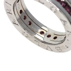 BVLGARI B-zero1 B-zero One Band XS Garnet #47 Ring, K18 White Gold, Women's