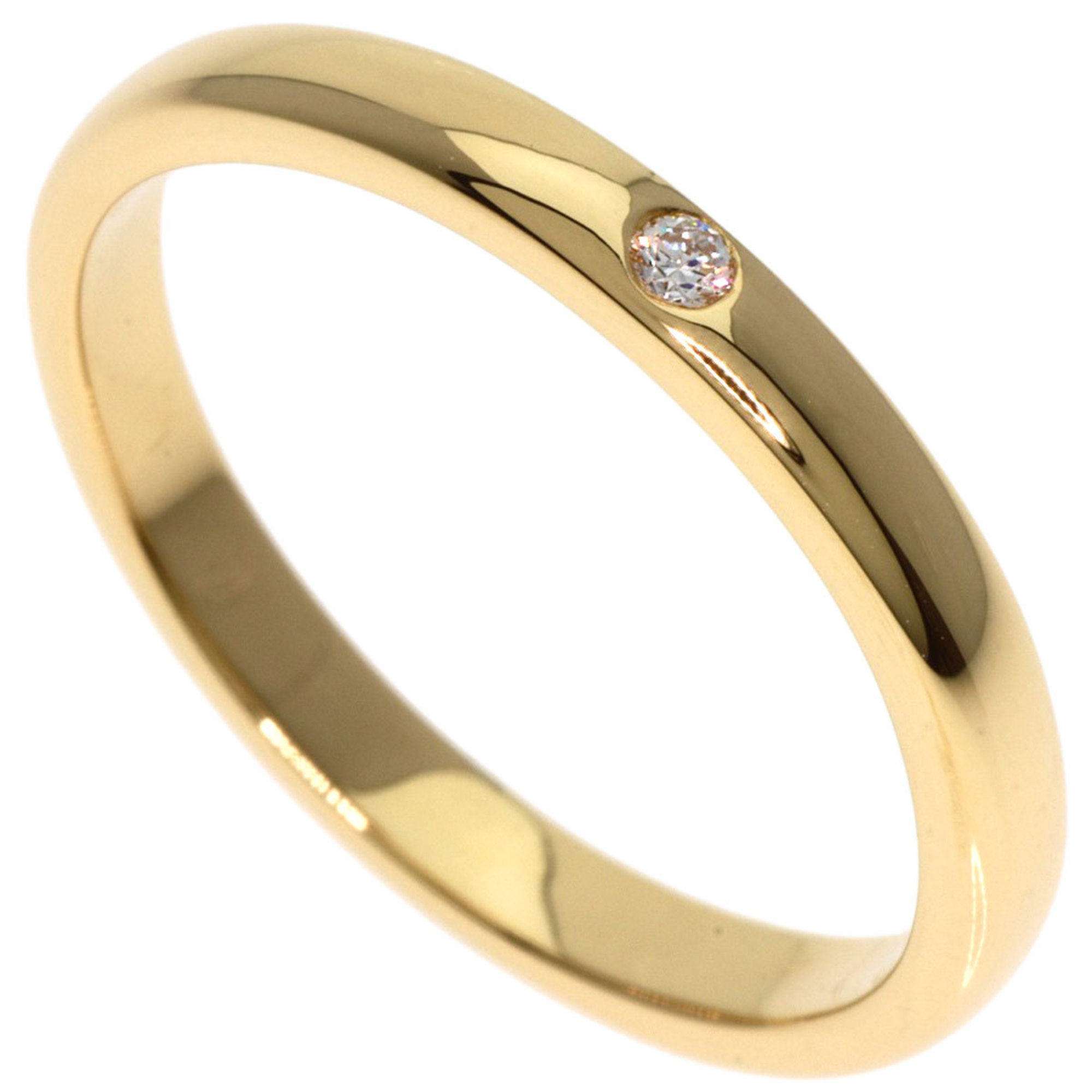 Tiffany Stacking Band 1P Diamond Ring, 18K Yellow Gold, Women's, TIFFANY&Co.