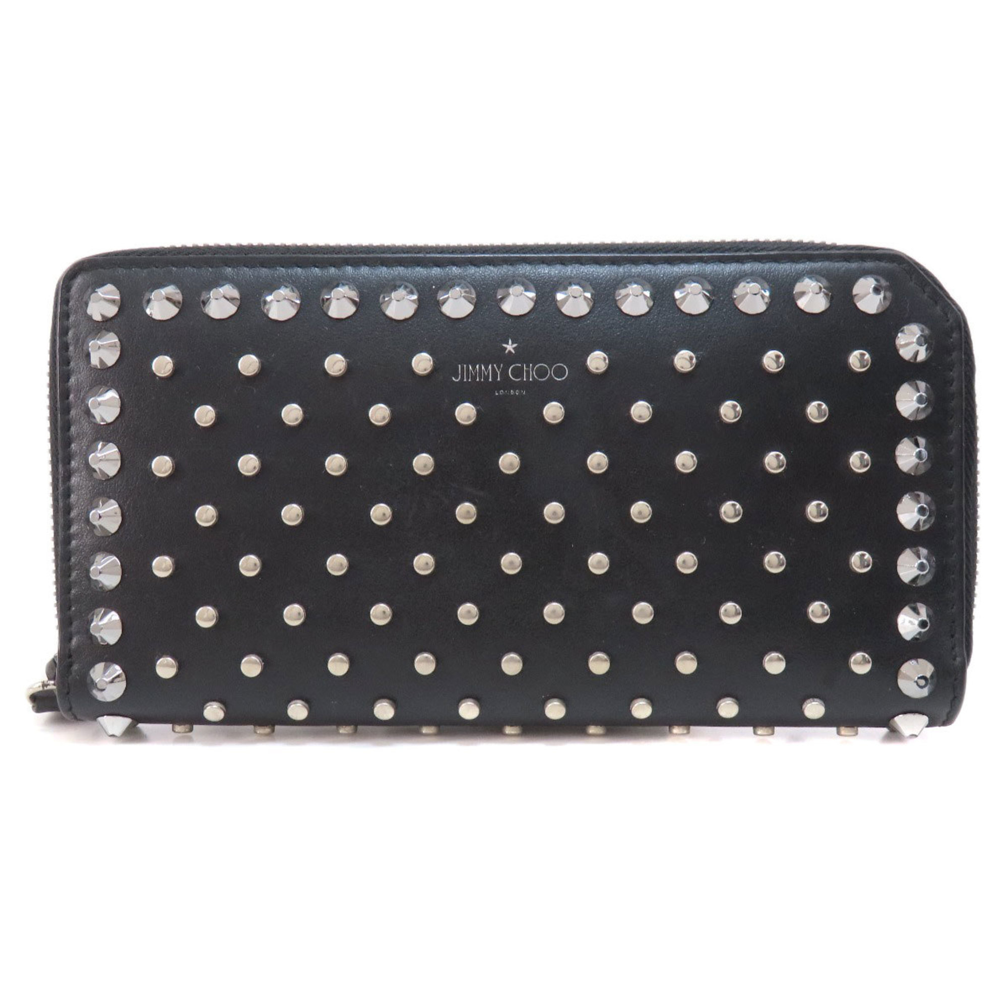 Jimmy Choo Studded Long Wallet Leather Women's