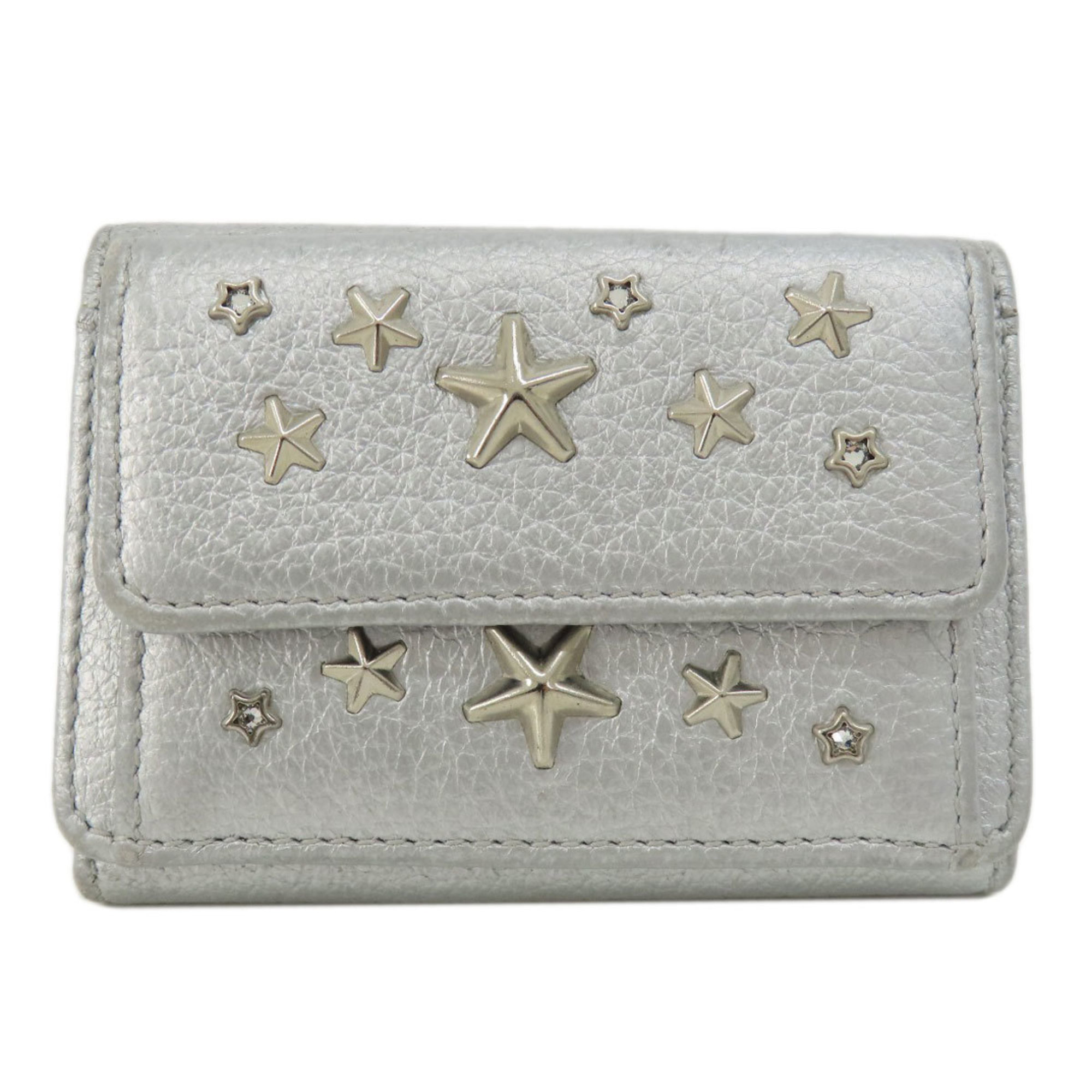 Jimmy Choo Star Motif Bi-fold Wallet Leather Women's