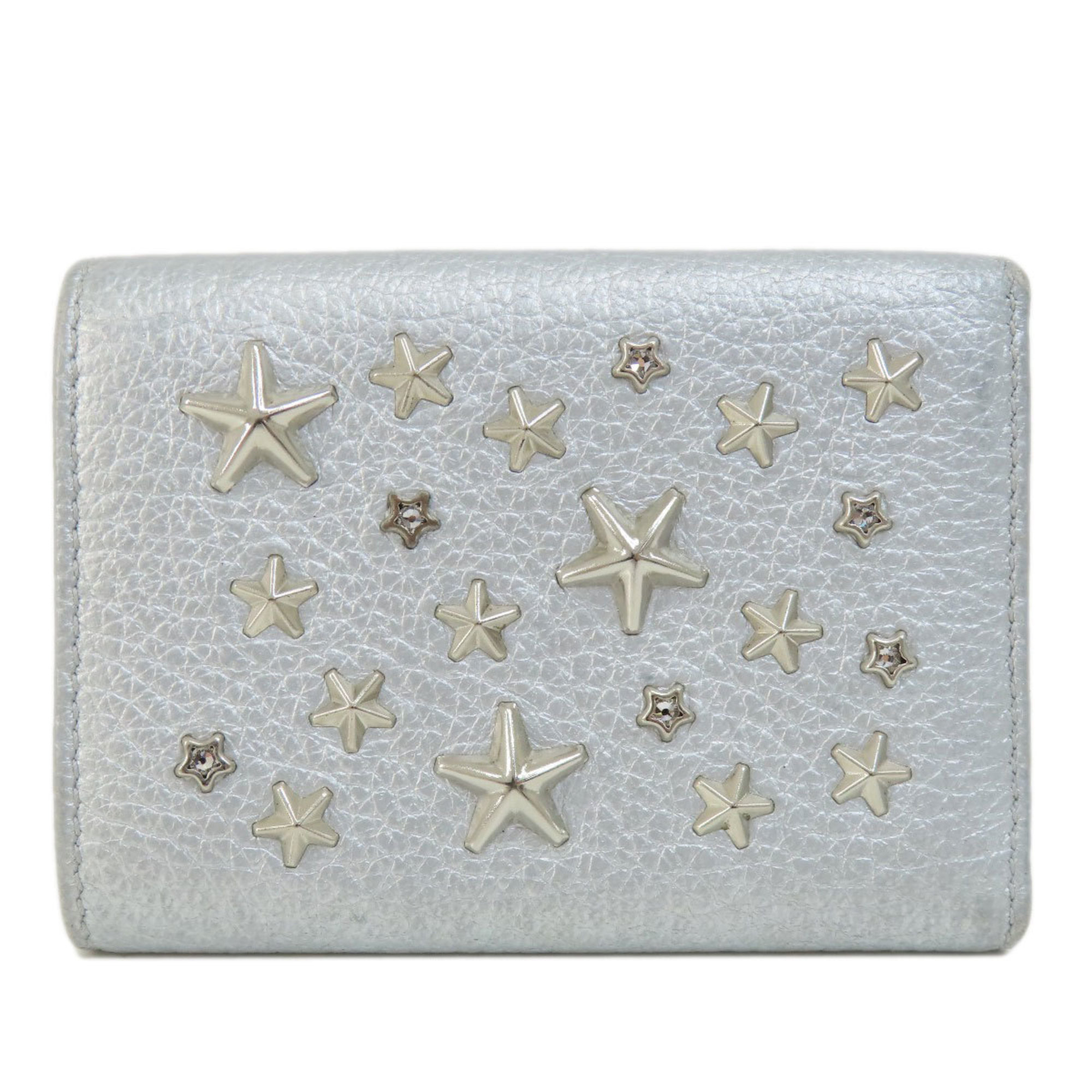 Jimmy Choo Star Motif Bi-fold Wallet Leather Women's