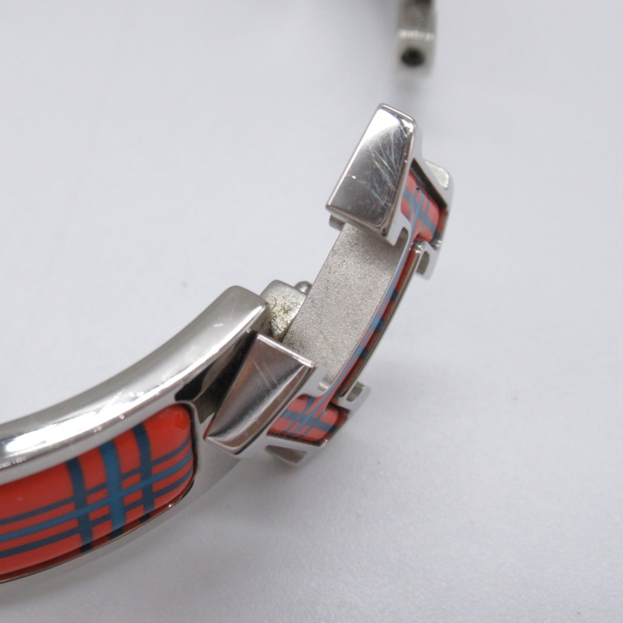 HERMES Click Ash PM Bangle Silver Orange Silver plating